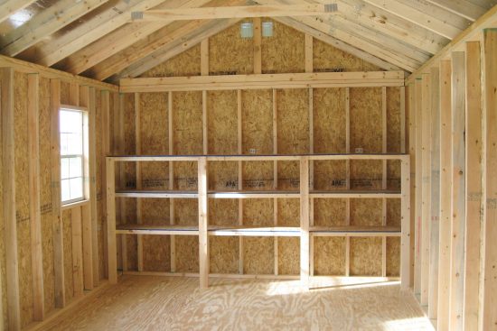 12x36 shed interior