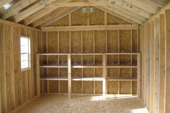16x20 shed interior