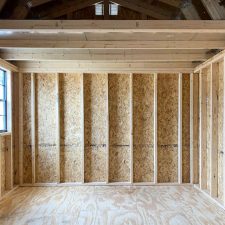 10x16 Garden Shed Max Interior view showing framing