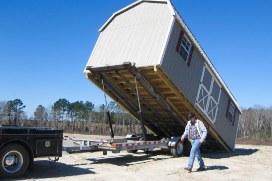 delivery of lofted storage barn in georgia