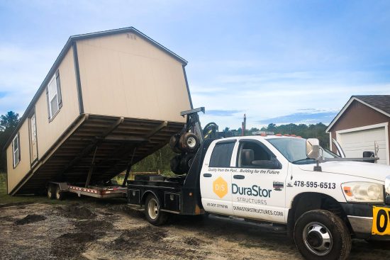 Delivery of a prefab garage in Georgia