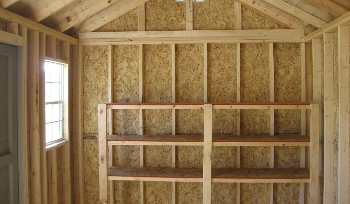 10x16 shed shelves